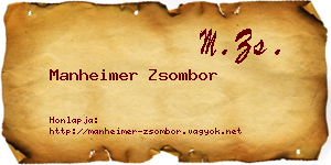 Manheimer Zsombor névjegykártya